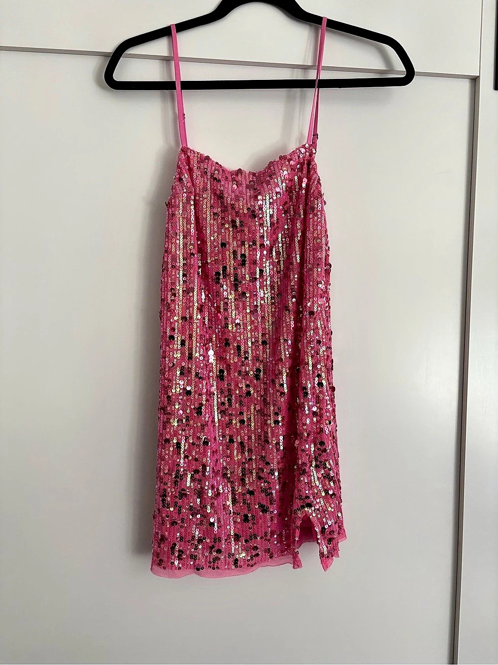 Free People Midnight Kiss Mini Slip Dress Pink Sequin